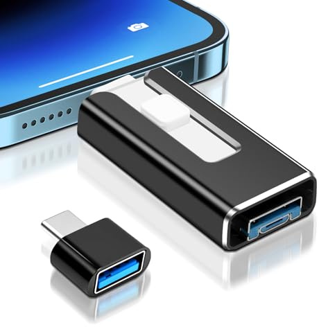 USB Stick für iPhone 256GB, [MFi-zertifizierter] 4-in-1 USB Stick mit Lightning-Port, USB, USB-C, Micro-USB-Port, USB 3.0 Speicherstick für iPhone/iPad/Android-Handy/Laptop/PC, ohne App(Schwarz)