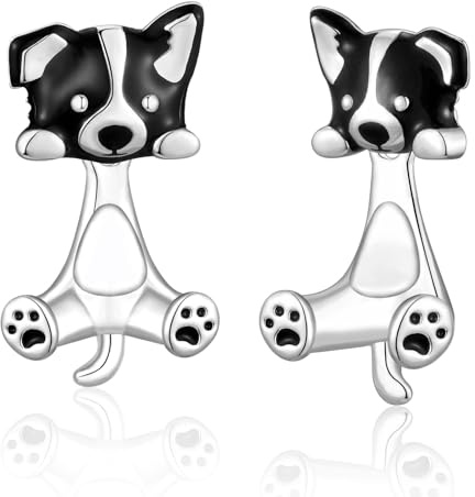 Sterling Silber Hunde Ohrstecker Chihuahua Corgi Deutscher Schäferhund Border Collie Französische Bulldogge Boston Terrier Welpen Schmuck Ohrringe