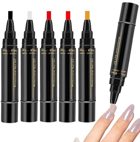 Nail Markers 6-piece Quick Dry Long Lasting Manicure Tools | Kids Nail Paint Pens for Mothers Salon Home Party Holiday Summer Spring Halloween Wedding Daily