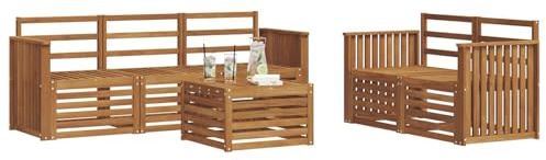 vidaXL Sofagarnituren Massivholz Akazie, Moderne Gartenmöbel, strapazierfähiges Outdoor-Sofa, Lounge-Set für die Terrasse, bequemes Sitzen draußen