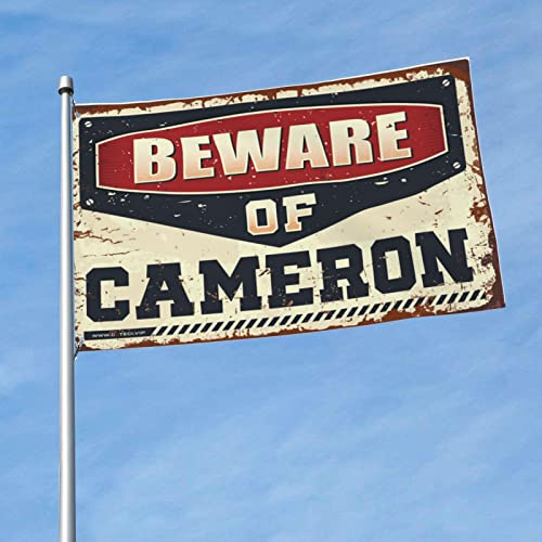 Divertente decorazione per camera da letto, motivo: bandiera di Cameron, regalo divertente per caccia, decorazione per birra, per uomo (120 x 180 cm)