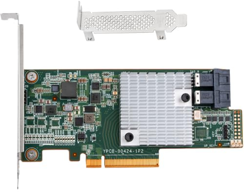 Scheda HBA SAS per scheda di espansione LSI 9300-8i IT Mode PCIe-SATA | SAS3008, PCIe 3.0 x8, 2 x 8643 interno, 12 Gb/s SAS + SATA 6 Gb/s, controller HBA per ZFS TrueNAS unRAID NAS