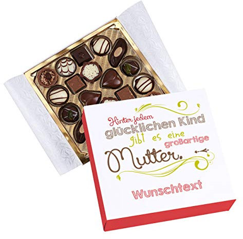 Herz & Heim® Lindt Pralinen zum Muttertag - Hinter jedem glücklichen Kind - und eigener Widmung unter dem Spruch