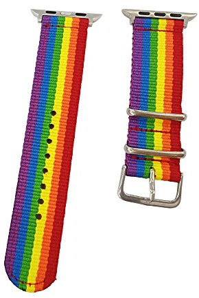 Bailuneu LGBT Rainbow Nylon Watchband Watch Strap For Apple Iwatch Series 3/2/1 42mm Rainbow Color