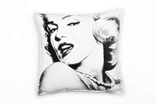 Paul Sinus Art Vintage, Marilyn Monroe, grau Deko Kissen 40x40cm für Couch Sofa Lounge Zierkissen - Dekoration zum Wohlfühlen