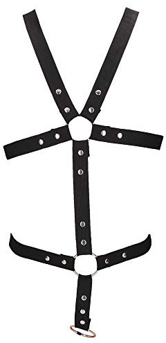 Orion Herren Harness mit Cockring, Riemenshirt für Herren, schwarz