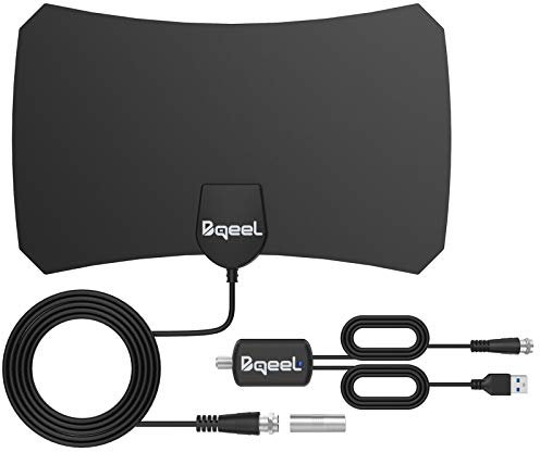 Bqeel Antenna TV Interna per digitale terrestre Antenna HDTV portatile con amplificatore segnale 4,4M Support 4K HD VHF UHF FM DTT DVB-T DVB-T 2