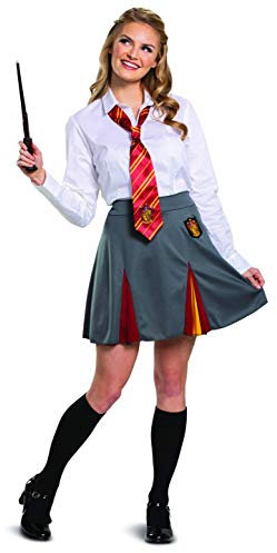 Disguise Damen Gryffindor Rock, Offizielles Harry-Potter-Haus-themenkleid, Unterteil Kostüm-Hose, Grau & Gold, 42-44/L