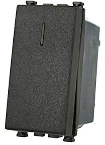 Pulsante NO 1P 16A Nero Compatibile con Vimar Arke