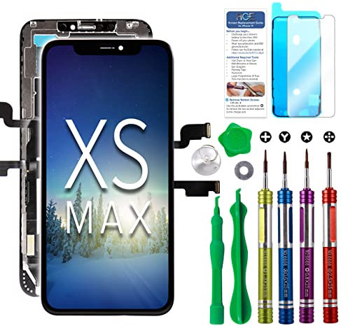 LCD Screen Replacement for iPhone Xs Max 6.5 inch (Model A1921, A2101, A2102, A2103, A2104) Touch Screen Display Digitizer Repair Kit Assembly with Complete Repair Tools