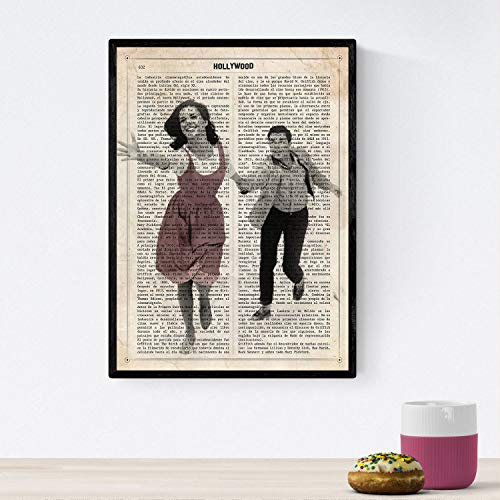 Nacnic Poster der West Side-Geschichte. Hollywood alte Filmklingen. Weinlesekino-Design mit Definitionen. A4-Größe mit Rahmen