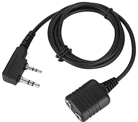 Queen.Y Ohrhörer Adapter 2 Pin Walkie Talkies Headset Adapter Verlängerung Kern Hand Mikrofon Kabel für Kenwood Baofeng