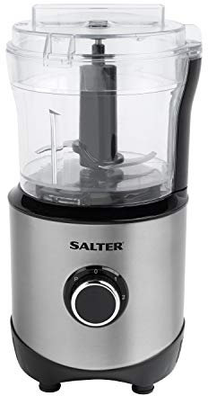 Salter EK4244 Mini Processor Pro, Chop, Slice, Shred, 2 Speeds with Pulse, 300 W, 0.9 L, Black/Silver