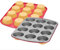 Original Kaiser Happy Colors Muffinblech für 12 Muffins, Muffinform 38 x 27 cm, antihaftbeschichtet, Standardgröße, Cupcake Formen, happy bicolor, orange-pink