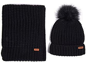Barbour - Saltburn beanie & scarf bk11 black LGS0023