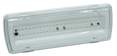 Planetitaly Lampada emergenza parete LED 3.5W esterni IP65 luce anti black out autonomia 3 ore exit uscita ufficio negozio casa 230V