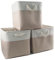 Mangata Cube Storage Boxes 33x33x33cm, Fabric Storage Basket for Cupboards, Shelves, Closet, Light Khaki White（13 x 13 inch, 3 Pack）
