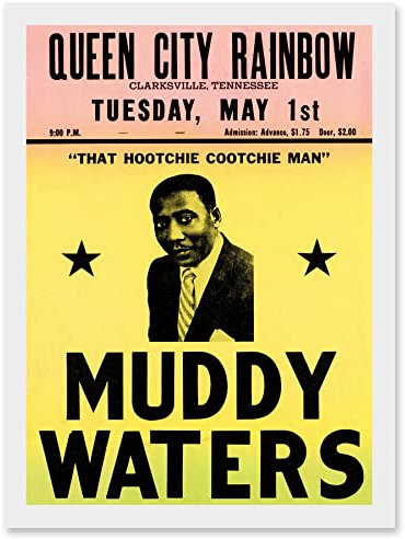 Artery8 Music Concert Advert Muddy Waters Legend Blues USA Hootchie Cootchie Man Artwork Framed A3 Wall Art Print