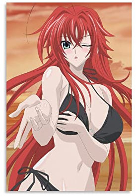 QINGRONG Anime-Poster Mit Niedlichem Mädchen, Gremory Rias High School, 8 Dekorative Gemälde, Leinwand-Wandkunst für Wohnzimmer und Schlafzimmer, 30 x 45 cm