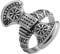 DFWY Viking Axe Helm Of Awe Ring, Mens Women Stainless Steel Celtic Knot Triquetra Axe Ring, Fashion vintage Gothic Gift Nordic Jewelry Size 7-13(10)