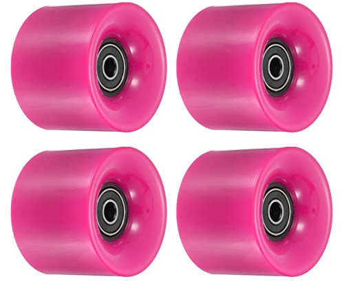 PATIKIL 4 Stück 60mm Longboards Rollen mit Lager ABEC-9 Skateboard Rad Straße Rollen für Skateboards Cruiser Räder Ersatz 80A Rose Rot Schwarz