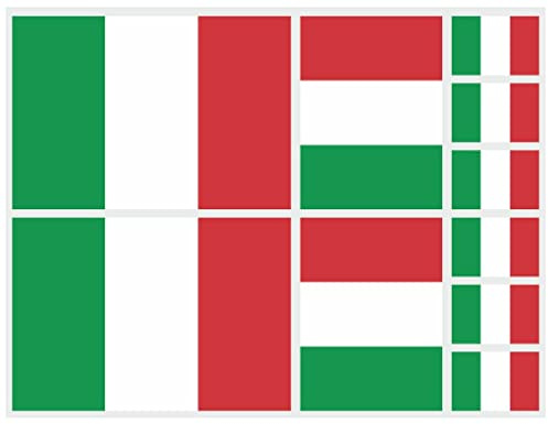 Samunshi® Aufkleber Set Italien Autoaufkleber 10 Flaggen Set 20cm Set Italien