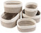 Otoomenz Woven Cotton Rope Storage Basket, 5PCS Shelf Baskets with Handles,Toy Basket Storage Baby Storage Organiser Bathroom Storage Baskets for Make up Cupboard Drawer Closet Shelf(Desert)