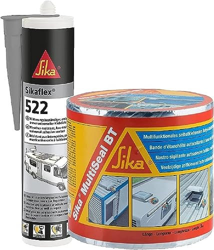 Bundle aus Sikaflex 522 Caravan weiß 300ml STP Kleb- und Dichtstoff + Sika Gun HD, extra leichte Kartuschenpistole mit hoher Übersetzung