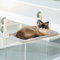 MEWOOFUN Hamac Chat Fenetre Pliable Lit pour Chat avec des Ventouses Stables Tapis réversible Jusqu'à 18kg (Light Grey, M)