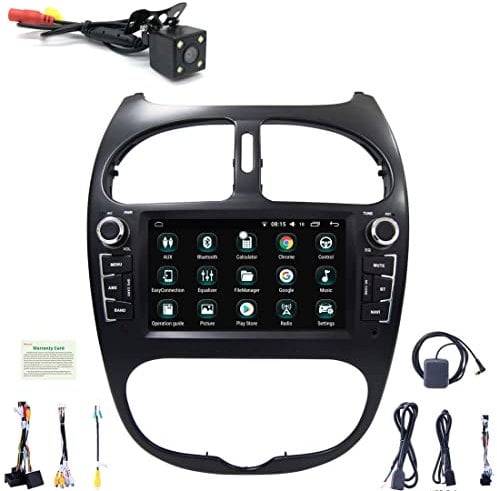 Autoradio Android 10.0 Radio Carplay, Für Peug-eot 206/cc 2000-2022, 7-Zoll-Touchscreen MP5-Multimedia-Player-Video, Mit Bluetooth SWC WiFi 4G WiFi DSP Kostenlose Rückfahrkamera FM