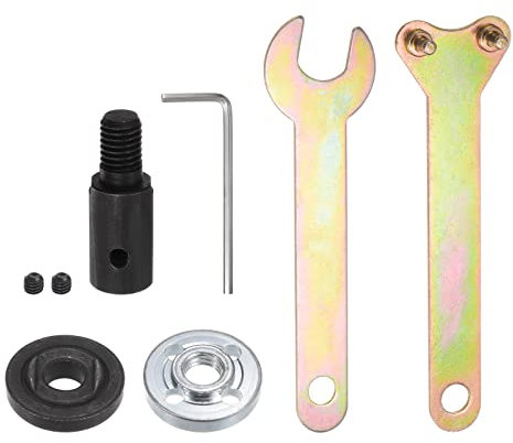 sourcing map Winkelschleifer Motor Wellenkuppler Hülse Kit M10 5mm Säge Klinge Verbinden Sägeblatt Adapter Dorn Dorn Anschluss Stab mit Schraubenschlüssel Schienen