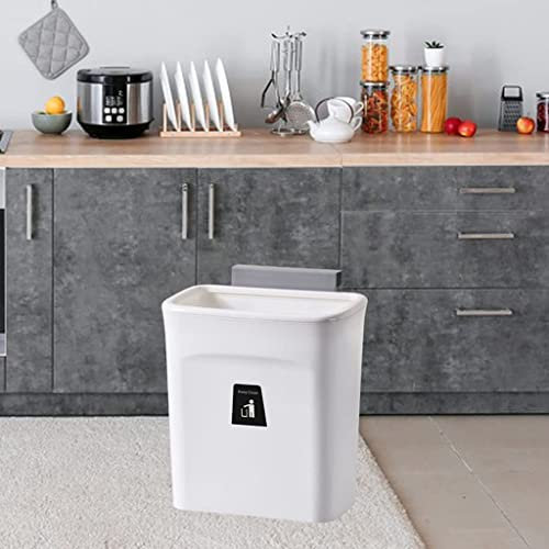 HUOLE Poubelle Suspendue Cuisine avec Couvercle, Poubelle Murale Cuisine, Poubelle Camping Car Suspendu pour Portes d'armoires Placard Salle de Bain,29.5 * 16 * 26cm (blanc-1PC)