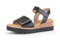 Gabor Damen Keilsandalen, Frauen Sandalen,Moderate Mehrweite (G),flach,Sommerschuhe,Freizeitschuhe,schwarz (Uni+Gold),42 EU / 8 UK