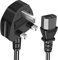 C13 Kettle Lead Power Cable, IEC C13 UK Plug, 1.2M Length, Compatible with TVs, Monitors, Printers, PCs, Computers, Laptops