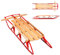 KOMFOTTEU Schlitten aus Holz und Metall, bis 150 kg belastbar, mit Schlittschuhen und Griffen, Schlitten für Kinder und Erwachsene, 137 x 58 x 16 cm