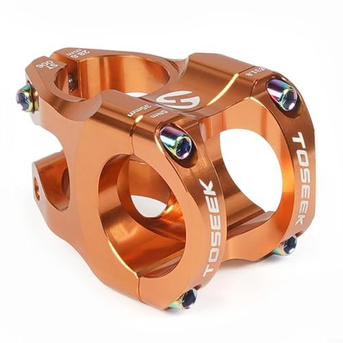 Sileduove Fahrradvorbau, DH AMEnduro CNC-Fahrrad-Lenkervorbau, MTB-Vorbau, kurz, 35 mm, Mountainbike, 31,8 mm (orange)