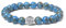 MetJakt Naturelles 8mm Pierres Bracelet précieuses deavec Cristal Bangle en perles avec pendentif en Argent Sterling 925 Pendentif Double Bonheur (Turquoise bleu doré)