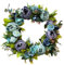 Yililay Spring Wreaths For Front Door 16'' Peony Wreath Artificial Flower Wreath Decorative Floral Wreath Garland for Wedding Birthday Living Room Decor Blue, Floral Wreath