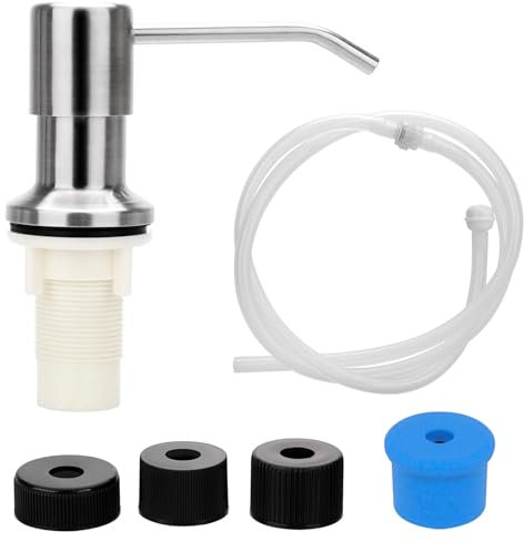 COZHYESS Built-in Soap Dispenser for Kitchen Sink - Stainless Steel With 49 Extension Tube Kit for Bathroom and Dish Lotion