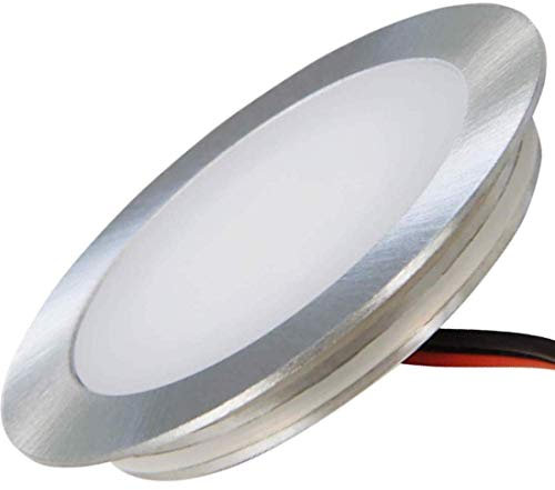 ETT Distribution GmbH 12V LED Bodenstrahler Ultra flach 1 x 0.5W Wandeinbauleuchte Tom 3000K Rund IP67 Einbauspot Trittfest Begehbar Lochausschnitt: 46mm