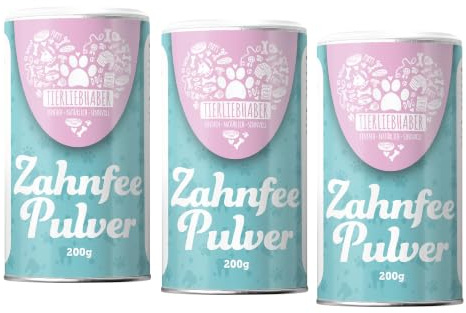 Zahnpulver für Hunde – Zahnpflege Hund mit Zahnfee Dental Pulver für Hunde | Tierärztlich entwickeltes Zahnpflege Pulver Hund gegen Zahnstein Hund & Mundgeruch Hund – Zahnpflege für Hunde – 3x200g