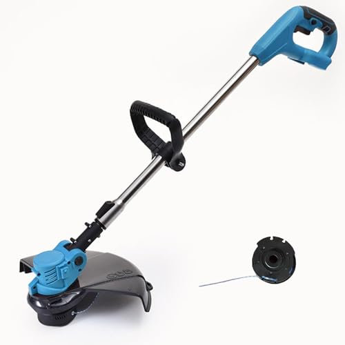 Akku-Rasentrimmer, Ersatz für Makita 18V DUR181Z, kompatibel mit Makita BL1830B Akku, Mit Teleskop-Führungsholm, zum Gärten, Wiesen und Gutshaus, mit 2X 3000mAh Akkus
