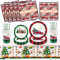 Vajilla Navideña Completa 61 Piezas - Incluye Servilletas, Mantel de Papel - Perfecto para Decoraciones de Fiesta de Navidad