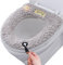 Warm Plush Washable Thicken Toilet Seat Cover Pads Mat,Bathroom Toilet Seat Closestool Washable Soft Warmer Mat Cover Pad Cushion Cover,Washable Toilet Pads Closestool Pads (Grey with Zipper)