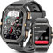 Bambooinn C28 Smartwatch Herren, 5ATM Wasserdicht 2,02 HD Militär Uhr Herren mit Blutdruck, Smart Watch Herren mit Herzfrequenz SpO2 Schlafmonitor Schrittzähler, 100+ Sportmodi Sportuhr
