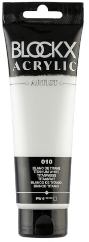 Blockx 60010BXC - Acrylique Fine Opaque et Satinée - Blanc de Titane PW 6 - 120ml