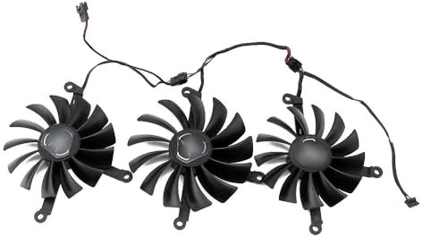 QKFTCSDW Ventola della Scheda Video 95MM CF1015U12D 87MM CF9015U12D 6800XT Compatibile con Ventola di Raffreddamento GPU AMD Radeon RX 6800 6800XT V1 319(3-Fan)