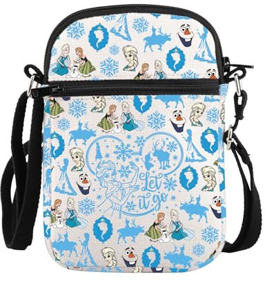 PLITI Let It Go inspirierte Crossbody-Tasche, Olaf-Liebhaber, Reißverschluss, magisches Königreich, Geschenk, Prinzessinnengeschenk (let go ZCbagU), Let Go Zcbagu, 8.26×5.7×0.78inches