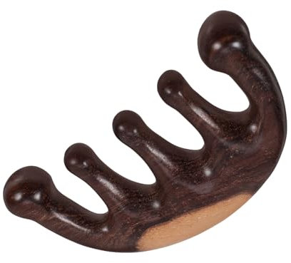 BEBEMOKO Holzkamm Mit Breiten Zähnen Für Kopfhautmassage Entwirrender Kamm Glatter Massagekamm Mit Griff Leicht Tragbar Und Komfortabel