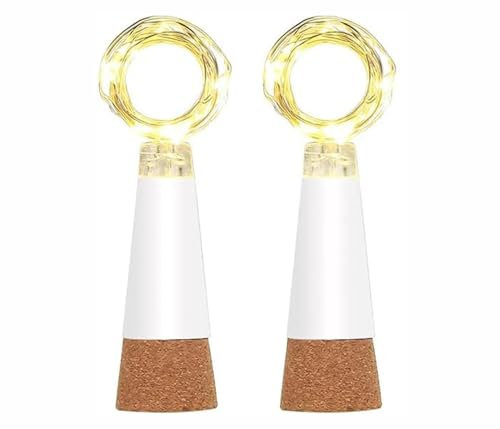 leegoal LED Cork Bottle Lights, Waterproof Rechargeable USB String Fairy Lights with 20 LED, Great for DIY Party Christmas Decoration(Cool White, 3 Pack)